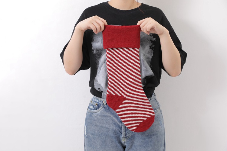 Striped Christmas Stockings Holiday Decorative Hanging Diagonal Stockings